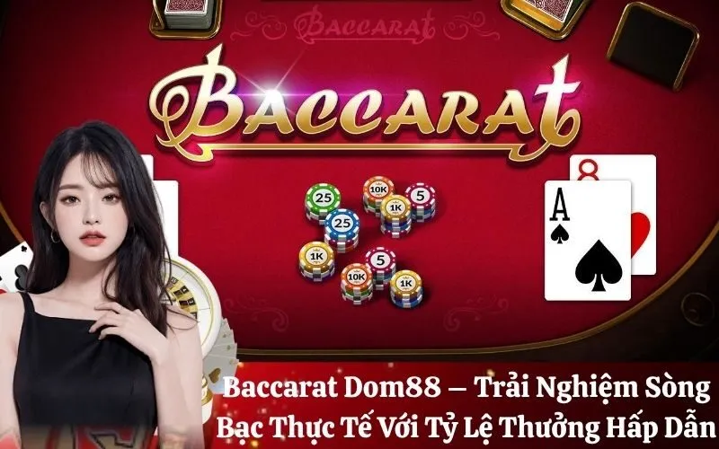 Baccarat Dom88 – Trải Nghiệm Sòng Bạc Thực Tế Với Tỷ Lệ Thưởng Hấp Dẫn